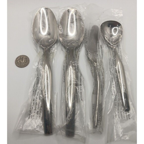 New! Gorham Pacifico 18/10 Stainless Steel Flatware Serving Set (4 PC) - Picture 2 of 7